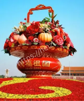 国庆天安门大花篮合拢